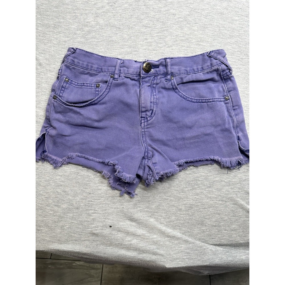 Free People Shark Bite Cut Off Distressed Purple Shorts‎ 26 Y2K